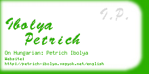 ibolya petrich business card